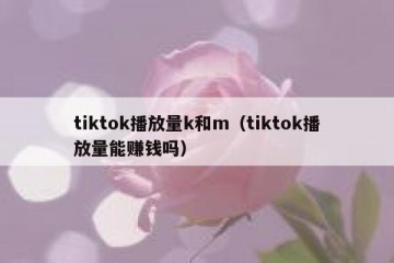 tiktok播放量k和m（tiktok播放量能赚钱吗）