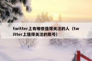 twitter上有哪些值得关注的人（twitter上值得关注的账号）