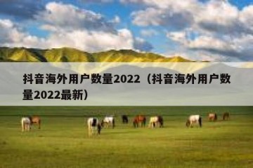 抖音海外用户数量2022（抖音海外用户数量2022最新）