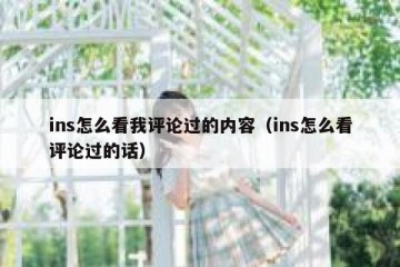 ins怎么看我评论过的内容（ins怎么看评论过的话）