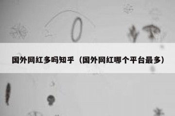 国外网红多吗知乎（国外网红哪个平台最多）