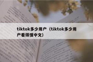 tiktok多少用户（tiktok多少用户看得懂中文）