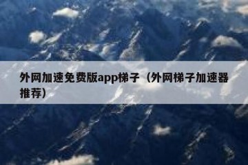 外网加速免费版app梯子（外网梯子加速器推荐）