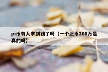 pi币有人拿到钱了吗（一个派币200万是真的吗）