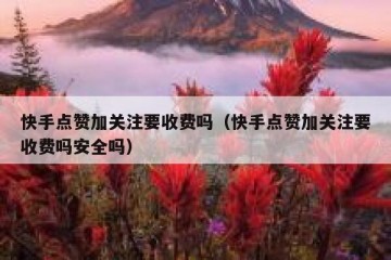 快手点赞加关注要收费吗（快手点赞加关注要收费吗安全吗）