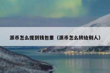 派币怎么提到钱包里（派币怎么转给别人）