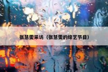 张慧雯采访（张慧雯的综艺节目）