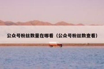 公众号粉丝数量在哪看（公众号粉丝数查看）