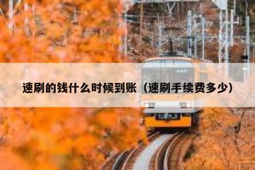 速刷的钱什么时候到账（速刷手续费多少）