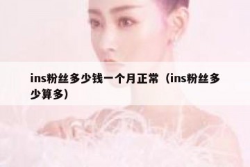 ins粉丝多少钱一个月正常（ins粉丝多少算多）