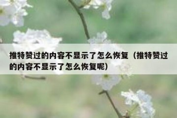 推特赞过的内容不显示了怎么恢复（推特赞过的内容不显示了怎么恢复呢）