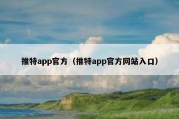 推特app官方（推特app官方网站入口）