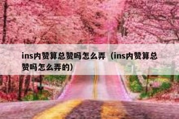 ins内赞算总赞吗怎么弄（ins内赞算总赞吗怎么弄的）