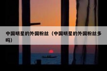 中国明星的外国粉丝（中国明星的外国粉丝多吗）
