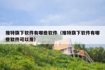 推特旗下软件有哪些软件（推特旗下软件有哪些软件可以用）