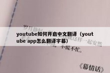youtube如何开启中文翻译（youtube app怎么翻译字幕）