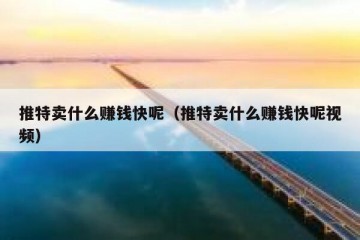 推特卖什么赚钱快呢（推特卖什么赚钱快呢视频）