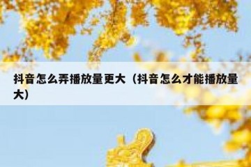 抖音怎么弄播放量更大（抖音怎么才能播放量大）