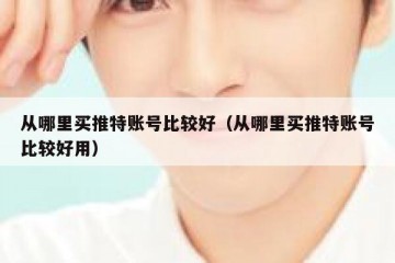 从哪里买推特账号比较好（从哪里买推特账号比较好用）