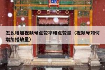 怎么增加视频号点赞率和点赞量（视频号如何增加播放量）