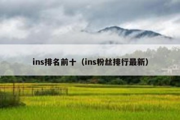 ins排名前十（ins粉丝排行最新）