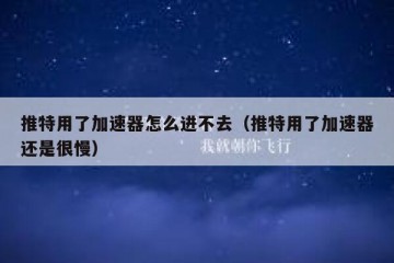 推特用了加速器怎么进不去（推特用了加速器还是很慢）
