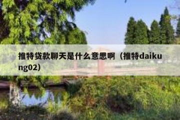 推特贷款聊天是什么意思啊（推特daikung02）