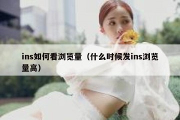 ins如何看浏览量（什么时候发ins浏览量高）