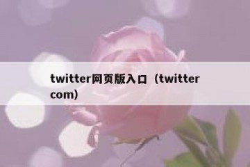 twitter网页版入口（twittercom）