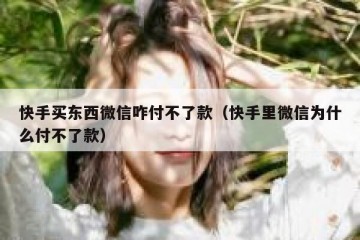 快手买东西微信咋付不了款（快手里微信为什么付不了款）
