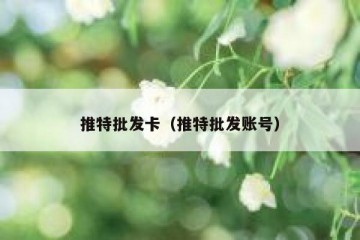 推特批发卡（推特批发账号）