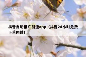 抖音自动推广引流app（抖音24小时免费下单网站）