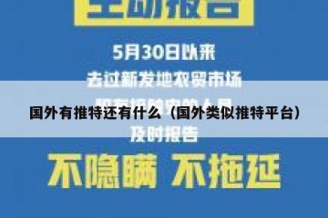 国外有推特还有什么（国外类似推特平台）