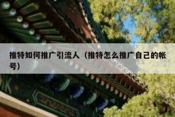 推特如何推广引流人（推特怎么推广自己的帐号）