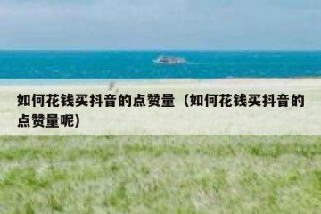 如何花钱买抖音的点赞量（如何花钱买抖音的点赞量呢）