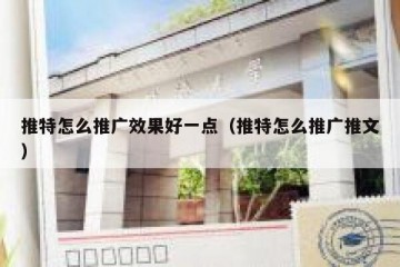 推特怎么推广效果好一点（推特怎么推广推文）