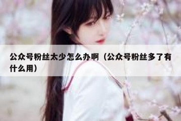 公众号粉丝太少怎么办啊（公众号粉丝多了有什么用）