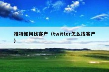 推特如何找客户（twitter怎么找客户）