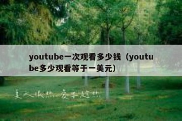 youtube一次观看多少钱（youtube多少观看等于一美元）