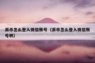 派币怎么登入微信账号（派币怎么登入微信账号啊）
