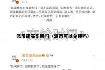 派币能买东西吗（派币可以兑现吗）
