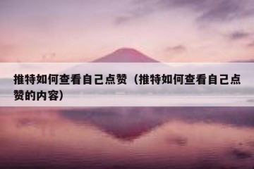 推特如何查看自己点赞（推特如何查看自己点赞的内容）