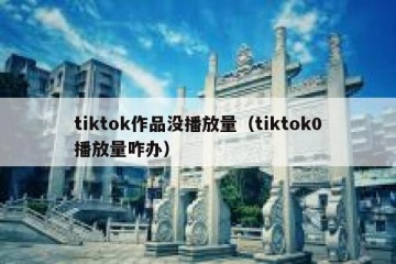 tiktok作品没播放量（tiktok0播放量咋办）