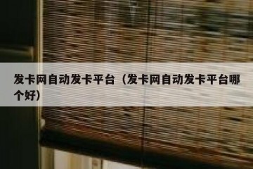 发卡网自动发卡平台（发卡网自动发卡平台哪个好）
