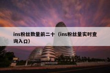 ins粉丝数量前二十（ins粉丝量实时查询入口）