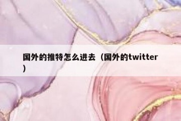 国外的推特怎么进去（国外的twitter）