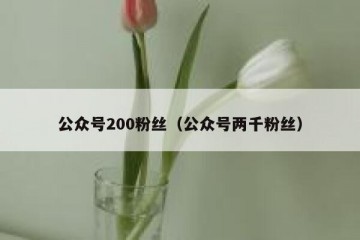公众号200粉丝（公众号两千粉丝）