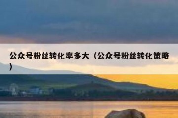公众号粉丝转化率多大（公众号粉丝转化策略）