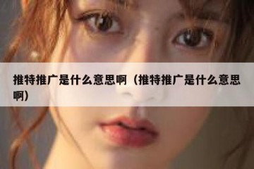 推特推广是什么意思啊（推特推广是什么意思啊）