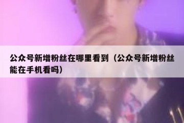 公众号新增粉丝在哪里看到（公众号新增粉丝能在手机看吗）